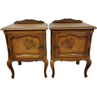 Set Vintage Nachtkastjes, Bijzetkastjes In Queen Ann Stijl Set Prijs 9