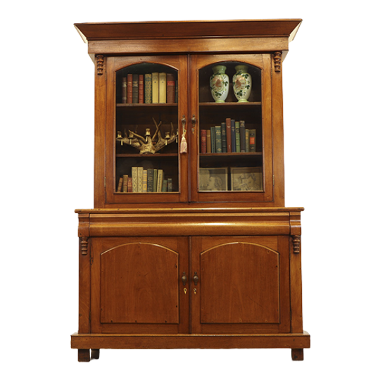 Antieke Engelse Vitrine Boekenkast 1