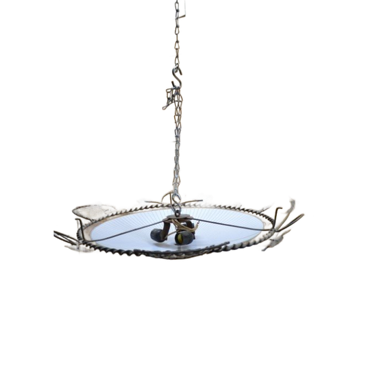 Grote Plafondlamp Metaal Met Glas 1
