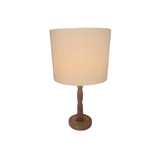Vintage Houten Tafellamp Mid-Century