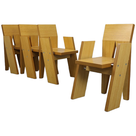 Architectural Bamboo Chairs, 1990s Set Of 4 1