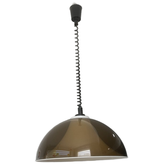 Space Age-hanglamp Grijsbruin Acryl, Door Martinelli Luce, Jaren 70 1