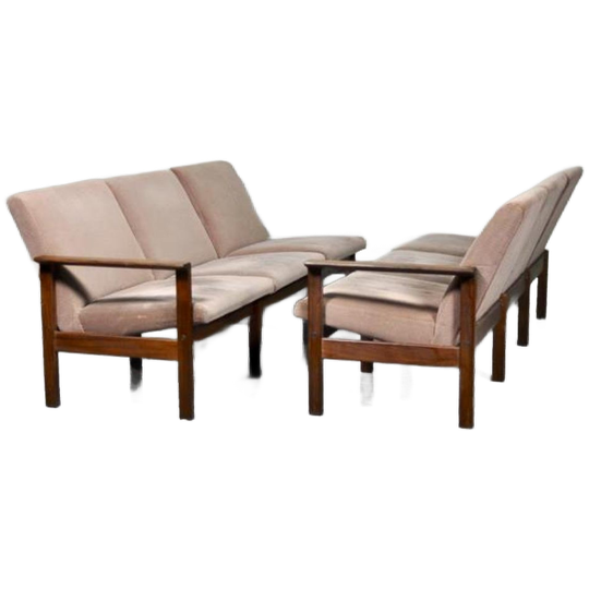 Vintage Deens Bankstel Set / Hoekbank 1