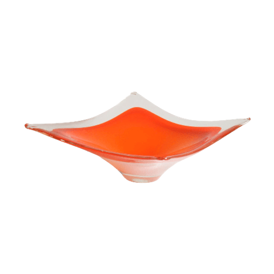 Orange Square Murano Glass Bowl, Italy 1970s 1