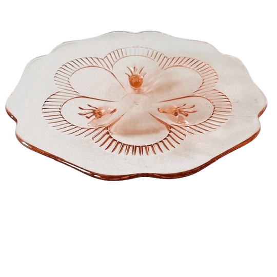 Art Deco Schaal Roze Glas 1930’s 1