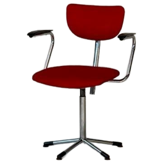 Gebr De Wit | Bureaustoel Vintage Burostoel Rood Desk Chair 1