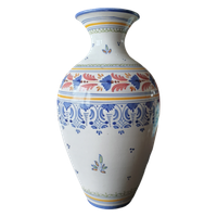 Vintage Talavera Spaans Aardewerk Vaas Prachtig Beschilderd
