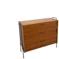 Design Teak Schoenenkast Ilse Met Zwarte Metalen Poten