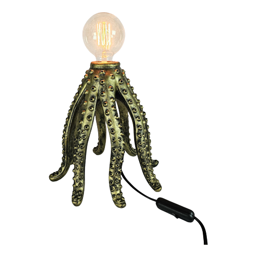 Octopus Tafellamp - Polyresin - Goud Kleurig - 2000