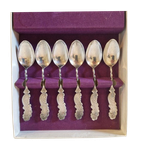 Antieke Theelepels In Doos Verzilverd Zilver thumbnail 1