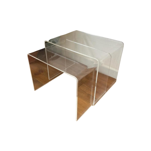 Vintage Design Nesting Tables Plexiglas Set/2
