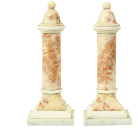 Set Van 2 Decoratieve Marmeren Pilaren Kolommen Klassiek 35cm 1