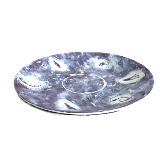 2- Set Blauwe Schaal "kunst Op Tafel" 1001 Reasons To Love The Earth, Rond 2000 1