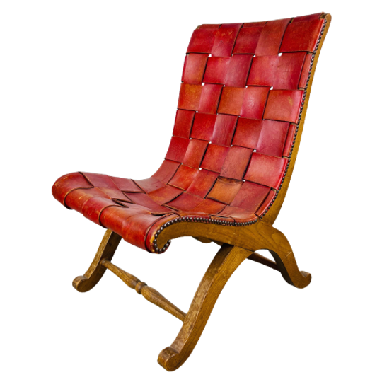 Rood Leren Stoel 1