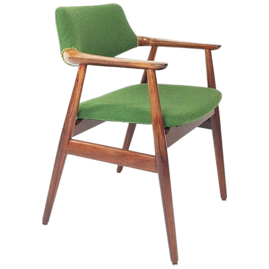Vintage Deense Fauteuil Svend Aage Eriksen Ploegwool Groen 1