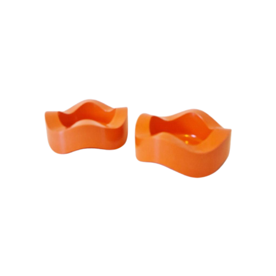 2 X Vintage Helit Asbak Oranje Asbak Spaceage 1