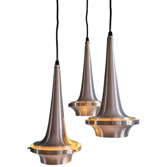 Space Age Watervalkroonluchter In Geborsteld Aluminium, 1970 1