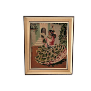 Vintage Borduurwerk Flamenco Danseres