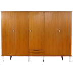 Grote Vintage 5-deurs Teak Kledingkast In Italiaanse Stijl, 1960s thumbnail 1