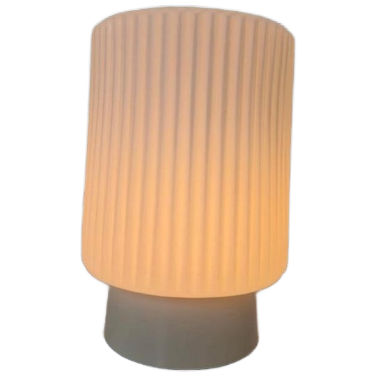 Vintage Plafonniere Met Ribbel Glas 1