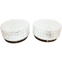 Set Van 2 Vintage Plafondlampen Glas