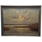 Landschap Schilderij Met Eenden D. Vd Velde thumbnail 1