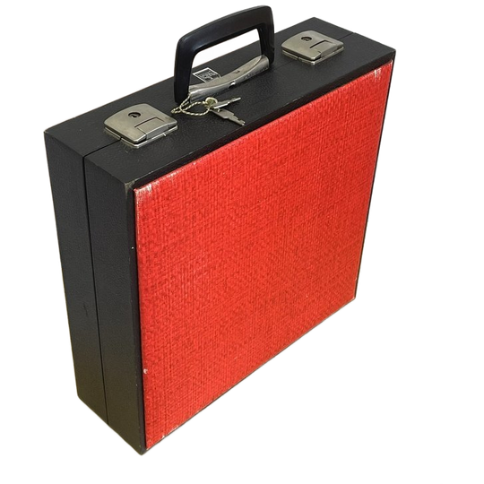 Rood Zwarte Lp Koffer Vinyl Opberger 1