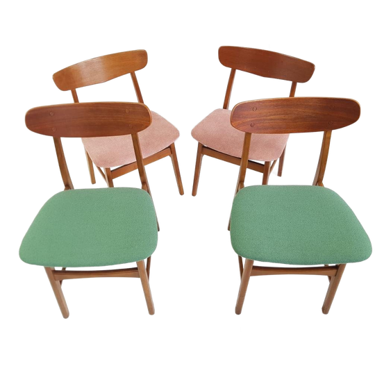 4 Vintage Deense Stoelen | Farstrup Dining Chairs Danish 1