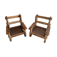 Pair Of Stunning Brutalist Oak Sofa'S