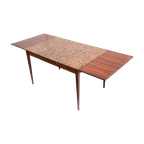 Unieke Vintage Brutalist Uitschuifbare Eettafel Met Koperen Blad thumbnail 1