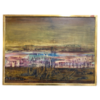 Abstract Schilderij Van Georges Debatty - L'Atlantide - 1970'S