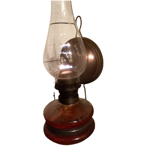 Antiek 19E Eeuwse Olielamp / Wandlamp.