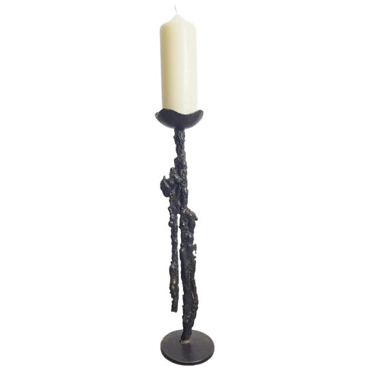 Vintage Brutalist Vloer Kandelaar Metaal Mid Century ´60 1