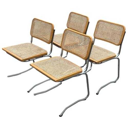 Vintage Cesca Stoelen Set Uniek Model Jaren 80 Design