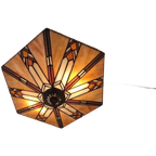 Tifanny Stijl Vintage Zeshoekige Plafondlamp Art Deco thumbnail 1