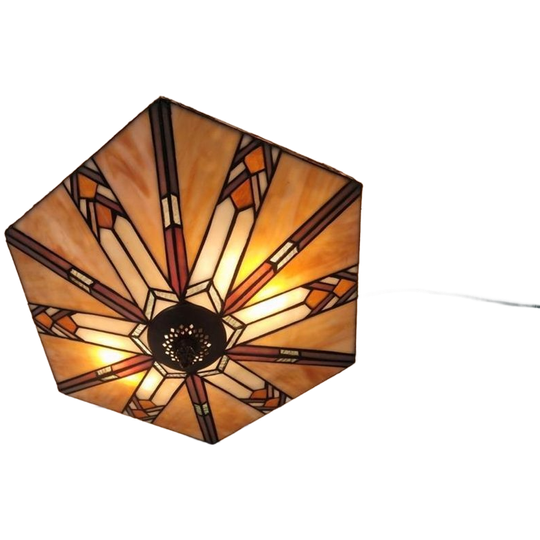 Tifanny Stijl Vintage Zeshoekige Plafondlamp Art Deco 1
