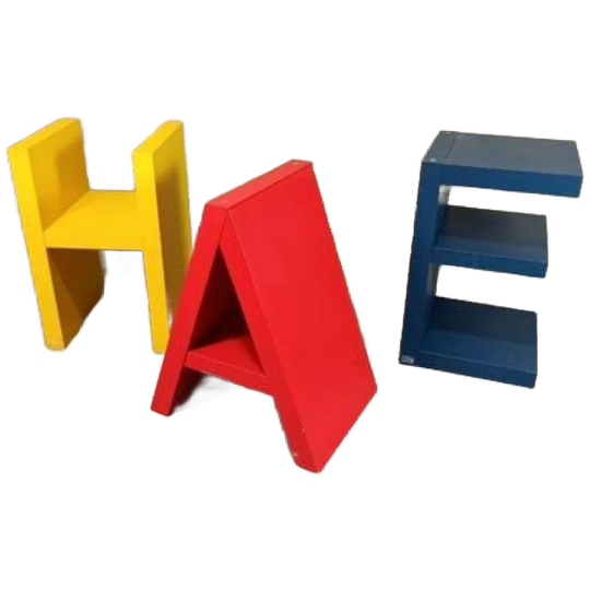 Vintage Set Van Flototto Letters Boekenplanken Pop Art 1