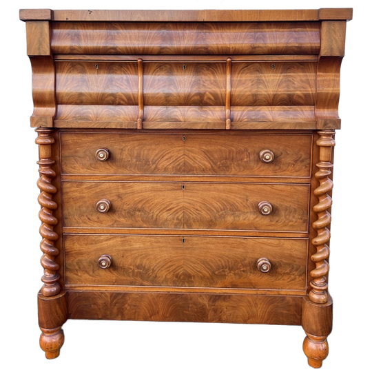 Prachtige Antiek Engelse Mahonie 7 Ladenkast, 122 Cm Breed 1