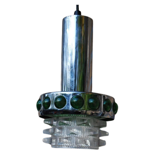 Vintage Hanglampen Groen Chrome 1