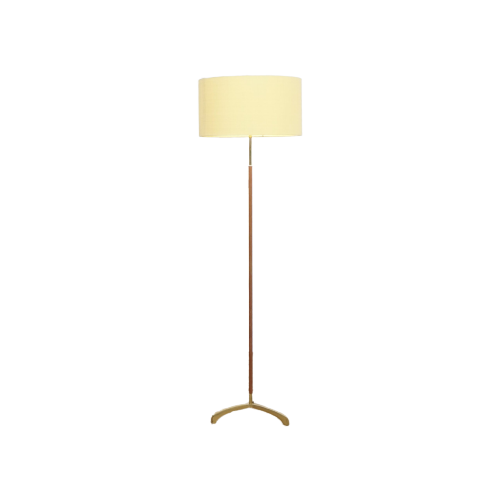 Mid Century Floor Lamp With Brass Details