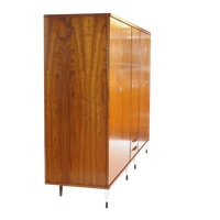 Grote Vintage 5-deurs Teak Kledingkast Italiaanse Stijl Jaren 60