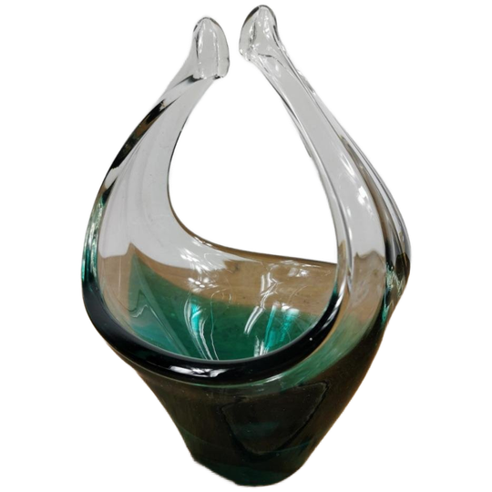 Vintage Glazen Schaaltje, Glazen Mandje. Murano Glas 16 1