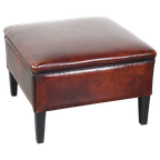 Grote Vierkante Schapenleren Hocker Met Een Mooi Patina thumbnail 1