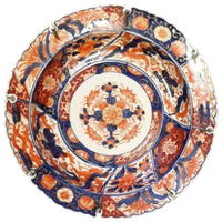 Bord (Plate) Japans Imari Antiek Inkepinkjes | Kerst