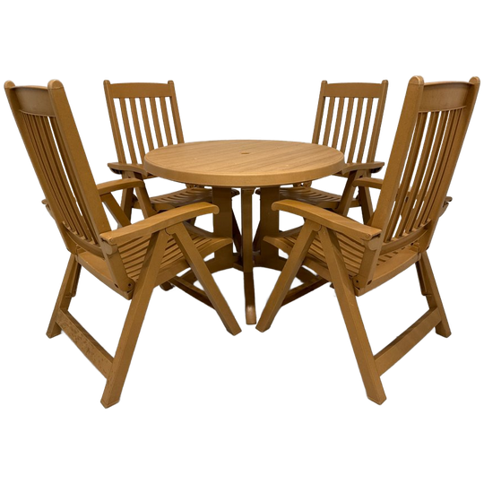 Tuinset Kunststof Houtnerf Opklapbaar 1