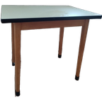 Vintage Houten Formica Tafel Bureau Tafeltje Kind Tiener Tv thumbnail 1