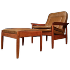 Vintage Fauteuil Met Voetenbank, Deens Design thumbnail 1
