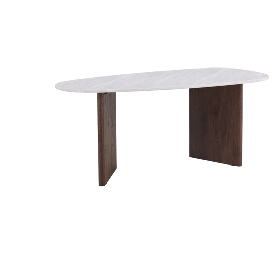 Norrtalje Eetkamertafel - 180 X 90 Cm - Lichtgrijs Betonlook 1