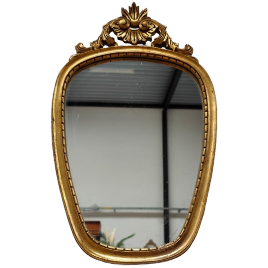 Vintage Brocante Rococo Barok Goudkleurige Spiegel Schouwspiegel 312 1