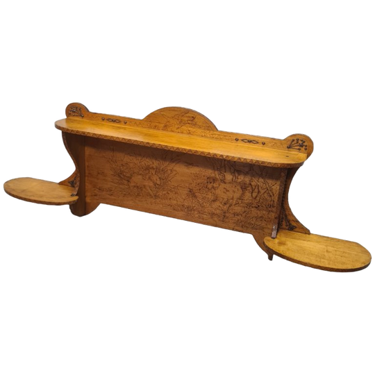 Antiek Vlaamse Wand Etagère Met Jacht Scene 1